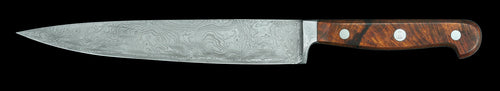 Güde Schinkenmesser aus Damast-Stahl, geschmiedet, Serie Franz Güde, Griff: Wüsteneisenholz